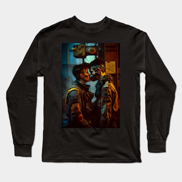 Futuristic Love in the Ruins Long Sleeve T-Shirt by PenguiQueer